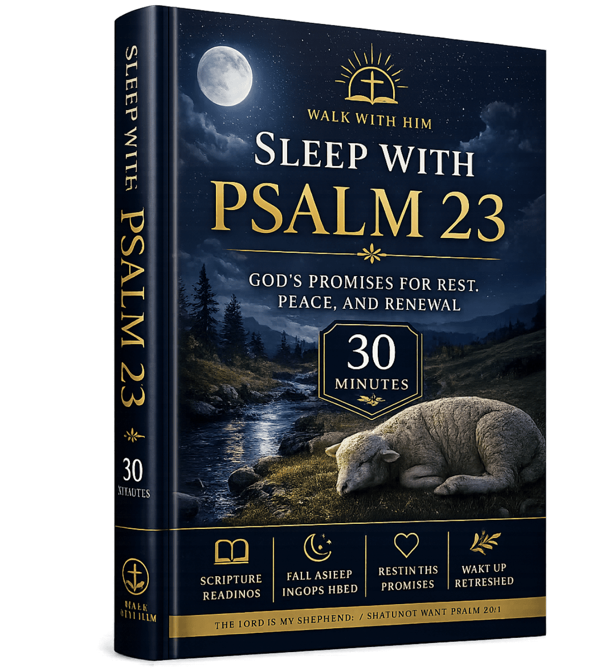 30 minutes sleep with psalm 23 thumbnail 3d book